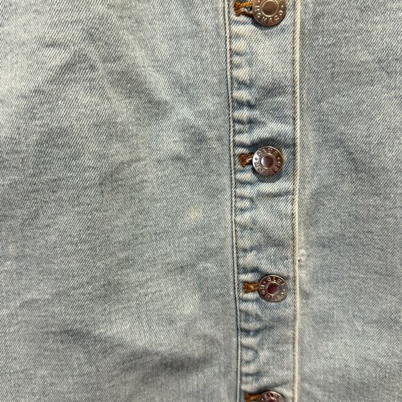 Club Monaco Denim Button Down Fitted Silhouette Vest Dress Pockets Stretch Sz 0 - Picture 15 of 15